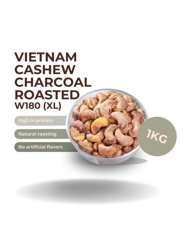 Vietnam Charcoal Roasted Cashew Nuts (W180) – 500g (XL Size)